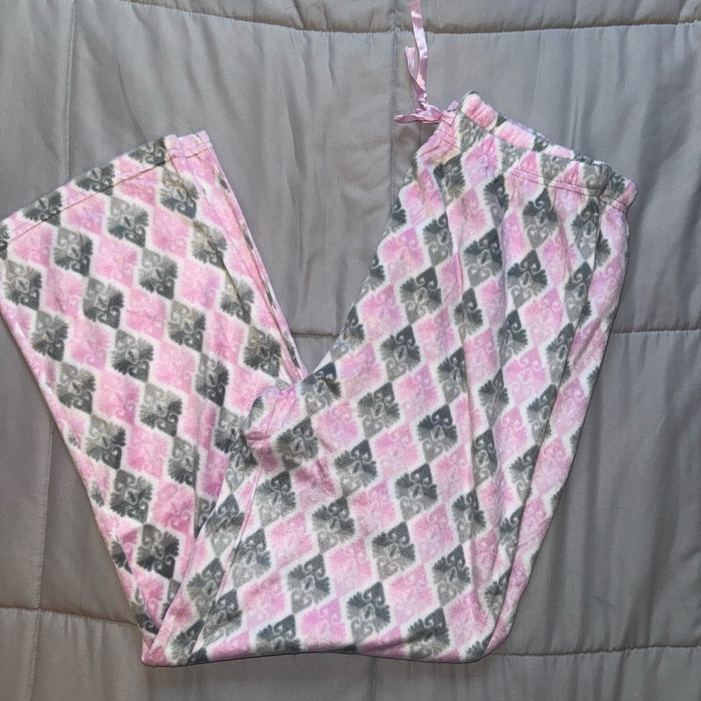 Mayfair Pink and Gray Patterned Pajama Pants Size 1X